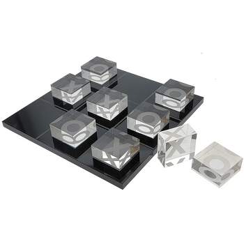 OnDisplay 3D Luxe Acrylic Tic Tac Toe Set (Black/Clear)