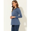 Allegra K Women's Swing Mock Neck Long Sleeve Zip Up Tunic Blouse - 3 of 4