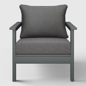 WestinTrends Avalon Gray Outdoor Modern HDPE Patio Club Chair with Deep Seat Cushions - 1 of 4