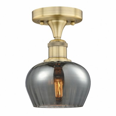 Fenton - 1 Light Semi-Flush Mount In Industrial Style-8.25 Inches Tall and 6.5 Inches Wide