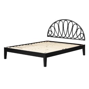 South Shore Queen 82.5" Hoya Bed and Headboard Black - 1 of 4