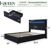 AMERLIFE  Upholstered Platform Bed Frame with LED Headboard, 4 Foldable Drawers - 2 of 4