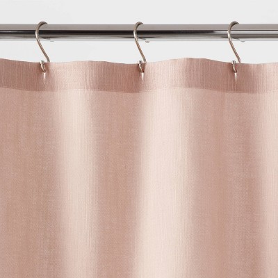 Pink Boho Floral Border Cotton-Polyester Shower Curtain