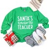 Simply Sage Market Women's Graphic Sweatshirt Santa's Favorite Teacher - 3 of 4