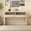 VYNXARIA Console Tables - 52in Natural Wood Wash Entryway Table with Curved Design, Retro Sofa Table with Storage - 2 of 4