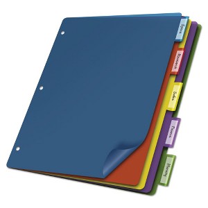 Cardinal Poly Index Dividers, 5-Tab, 11 x 8.5, Assorted, 4 Sets - 1 of 4