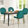 Costway 4PCS Velvet Dining Chair Accent Leisure Chair Armless Side Chair - 2 of 4