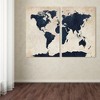 Trademark Fine Art - Michael Tompsett 'World Map - Navy' 2 Panel Art Set - 3 of 3