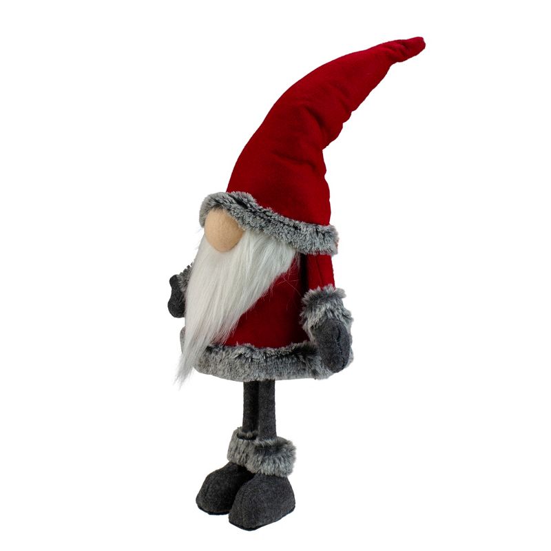Northlight 19.5" Red and Gray Standing Santa Gnome with Faux Fur Trim, 2 of 7