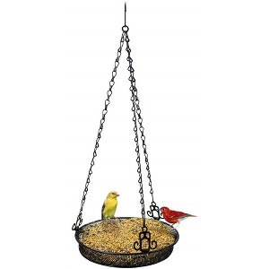 Sorbus Bird Feeder Hanging Tray, Seed Tray For Bird Feeders, Great for Attracting Birds Outdoors, Backyard, Garden (Black) - 1 of 4