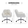 Angel Sar Faux Fur Office Chair with Chrome Base, Adjustable Height Vanity Chair for Home Office or Makeup Desk - 3 of 4