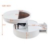 29.5" White Modern Round Lift-Top Coffee Table with Marble and Wood Grain Finish, Hidden Storage and Drawer for Living Room -3irtyhousy - 4 of 4