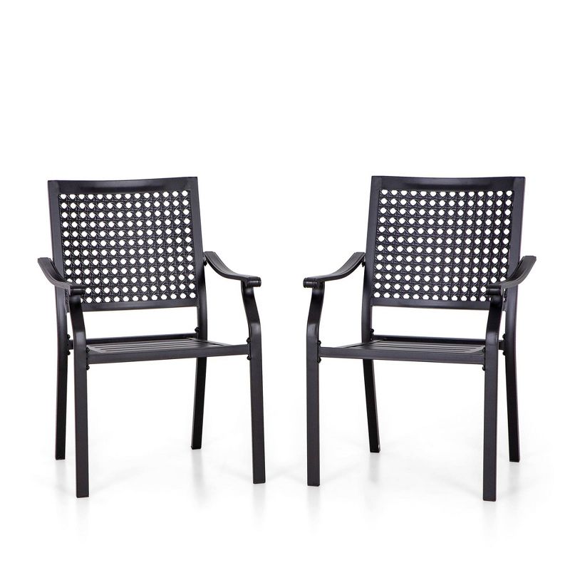 2pk Outdoor Metal Dining Chairs - Captiva Designs, 3 of 12