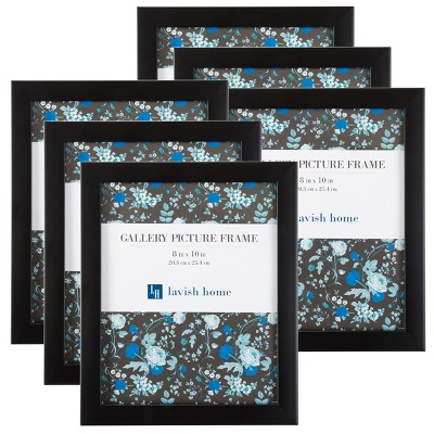 Hasting Home Set of Six, Black Picture Frames with Stand and Hooks