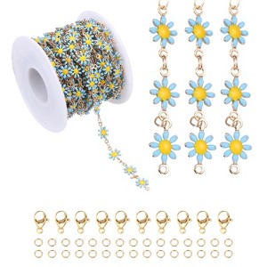 Unique Bargains Copper Jewelry Making Lobster Clap Flower Chain 16.4ft 1 Roll - 1 of 4