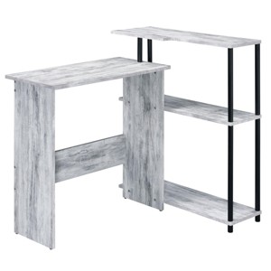 INFURNIC Decorative Bookshelf L Shape Writing Desk and 3-tier bookshelf design stability longevity, Gray, 39.5"*32.5"*34.5" - 1 of 4