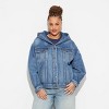 Women's Oversized Hooded Jean Jacket - Wild Fable™ - 2 of 3