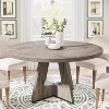 APRILSOUL47" Round Farmhouse Dining Table ¨C White Wood Kitchen Table for 4, Cross Base Wooden Dinner Table - 2 of 4