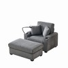 55" Corduroy Reclining Chaise Lounge with Ottoman, Storage, USB & Holder - 3 of 4