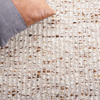 Ivory Flat Woven Handmade Wool 8' x 10' Area Rug