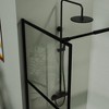 Lirago,Black 3-Panel Walk-in Shower Screen Door with Tempered Glass for Wet Rooms - 3 of 4