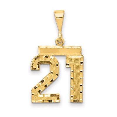 Black Bow Jewelry 14K Yellow Gold, Varsity Collection, Medium D/C Pendant Number 21