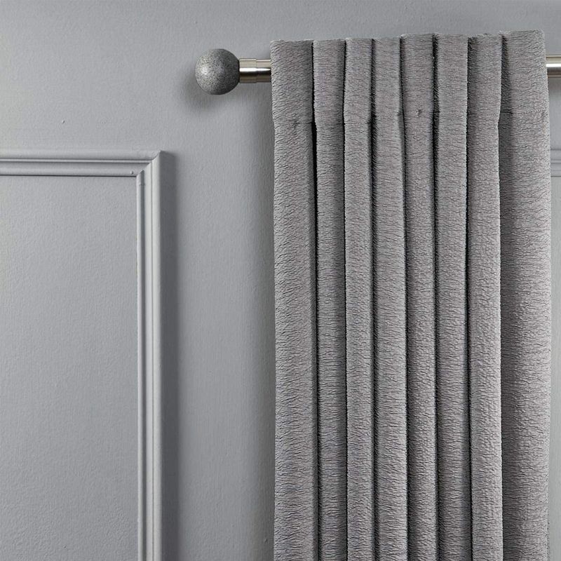 Linen Avenue Grey Stone Single and Double Window Curtain Rod Set, 3 of 8