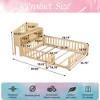 BABYYER Full Size Floor Bed with Bookcases and Blackboards, Solid Wood Platform Bed with Storage Headboards, Playhouse for Kids and Teens - 4 of 4