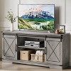 Farmhouse TV Stand and Entertainment Center for TV Up to 65 Inches with Sliding Barn Doors and Adjustable Shelf, for Living Room, Bedroom - 4 of 4