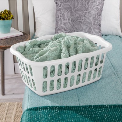 White Stackable Plastic Laundry Baskets, 12-Pack, 1.5 Bushel