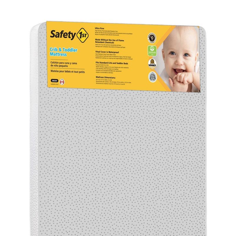 Safety 1st Nighty Night Baby &#38; Toddler Mattress - White/Gray Polka Dot, 1 of 13