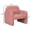 SKRAN Stylish and Minimalist Teddy Fleece Single Sofa Chair with Arms and Pillow, Armchair, Accent Chair for Living Room, Bedroom, Study,Pink - 3 of 4