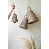 Kalalou Woven Willow Christmas Bells Set – Handcrafted Rustic Holiday Ornaments - 2 of 3