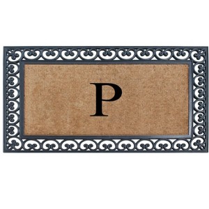 A1HC Natural Rubber & Coir 30x48, Monogrammed Doormat For Outdoor Entrance, Anti-Shed Treated Mat - 1 of 4
