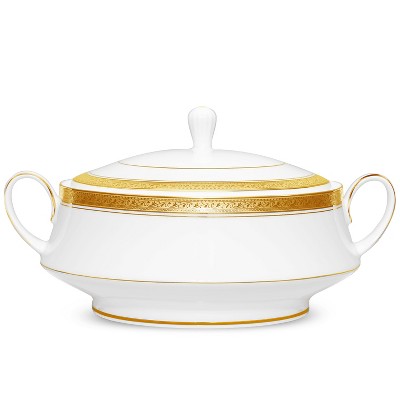 Noritake Crestwood Gold Covered Vegetable Serving Bowl