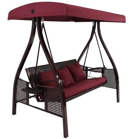 Wicker patio outlet swings