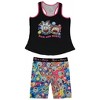 Womens Rick And Morty Shroomy Swirls Racer Back Tank and Shorts Pajamas Set - Large - 2 of 2