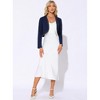Allegra K Women's Long Sleeve Cropped Contrast Trim Bolero Casual Work Cardigan - 4 of 4