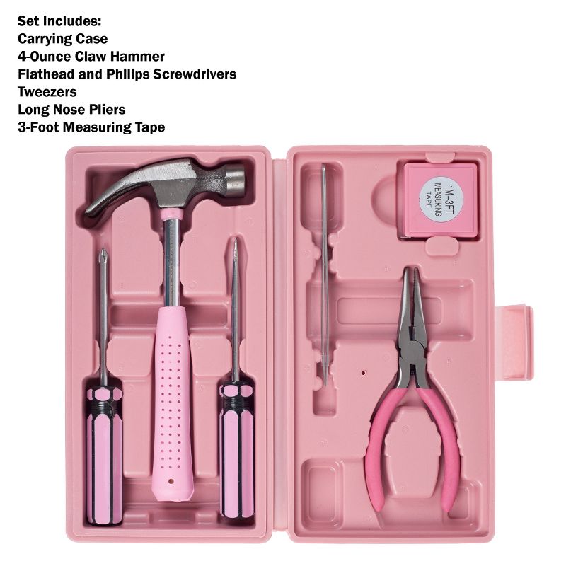 Fleming Supply Household Tool Kit 9pc - Pink, 4 of 10