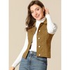 INSPIRE CHIC Women's Buttoned Washed Denim Vest with Faux Chest Flap Pockets - 2 of 4