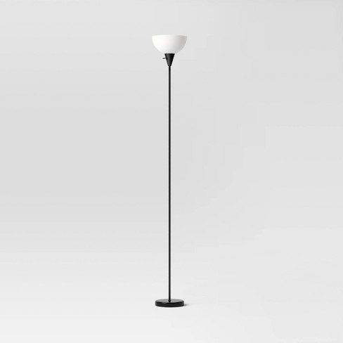 Black torchiere shop floor lamp