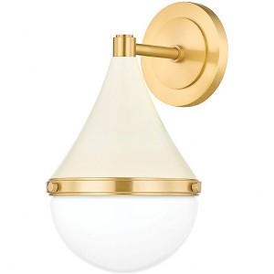 Mitzi Ciara 1 - Light Sconce in  Aged Brass/Soft Cream Opal Glossy Shade - 1 of 1