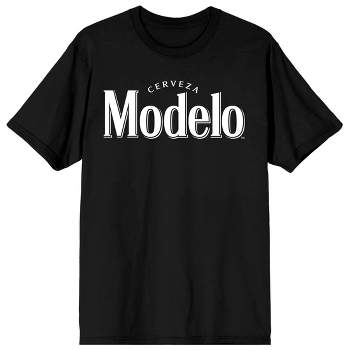 Modelo Single Color Logo Women's Black Short Sleeve Crew Neck Tee