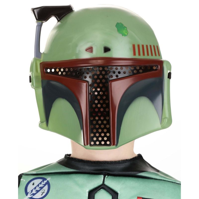 HalloweenCostumes.com One Size Fits Most  Boy  Boba Fett Half Mask for Kids., Black/Green/Red, 1 of 4