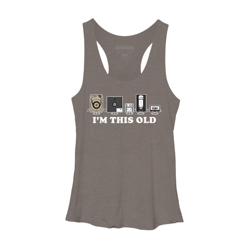 Women's Design By Humans I'm This Old By KaratePanda Racerback Tank Top, 1 of 4