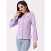INSPIRE CHIC Women's Swiss Dots Peter Pan Collar Long Sleeve Button Down Shirt - 3 of 4