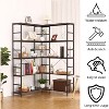 Homhougo 5 Tier Corner Bookshelf, Industrial Bookshelves, L Shape Tall Bookcase with Storage with Heavy Duty Metal Frame - 4 of 4