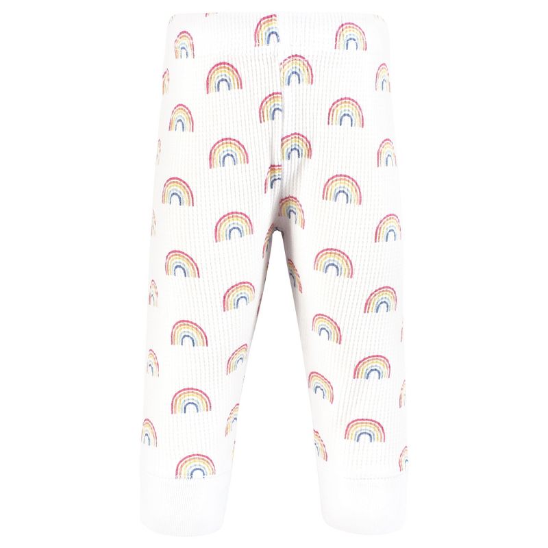 Hudson Baby Infant Girl Thermal Tapered Ankle Pants 4pk, Creative Rainbows, 3 of 7