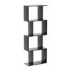 4 Tier Bookshelf, Tall Geometric Bookcase, Wooden Standing Shelf, Modern S-Shaped Decorative Storage Shelving For Bedroom, Living Room, Home Office - 4 of 4