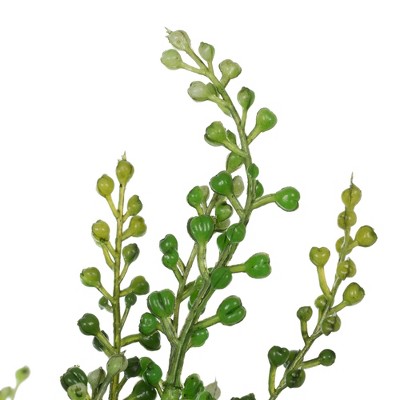 12.5" Green Plastic Eucalyptus Bush Spray for Tabletop Centerpiece